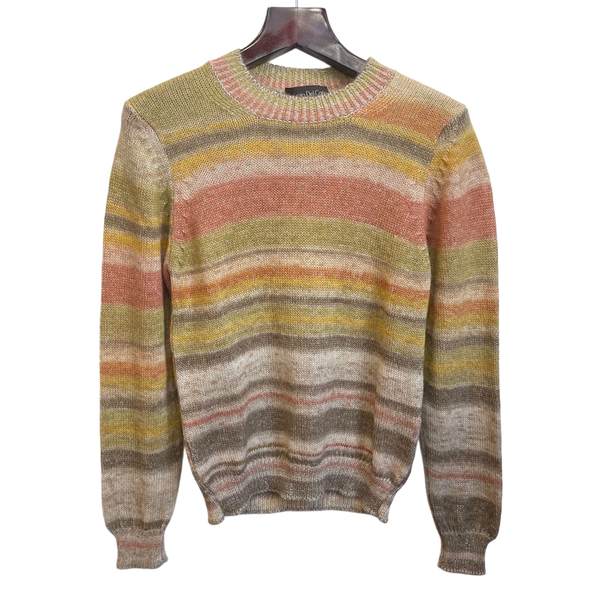 Fabrizio Del Carlo - Wollpullover - Herren handgestrickt - bunt gestreift