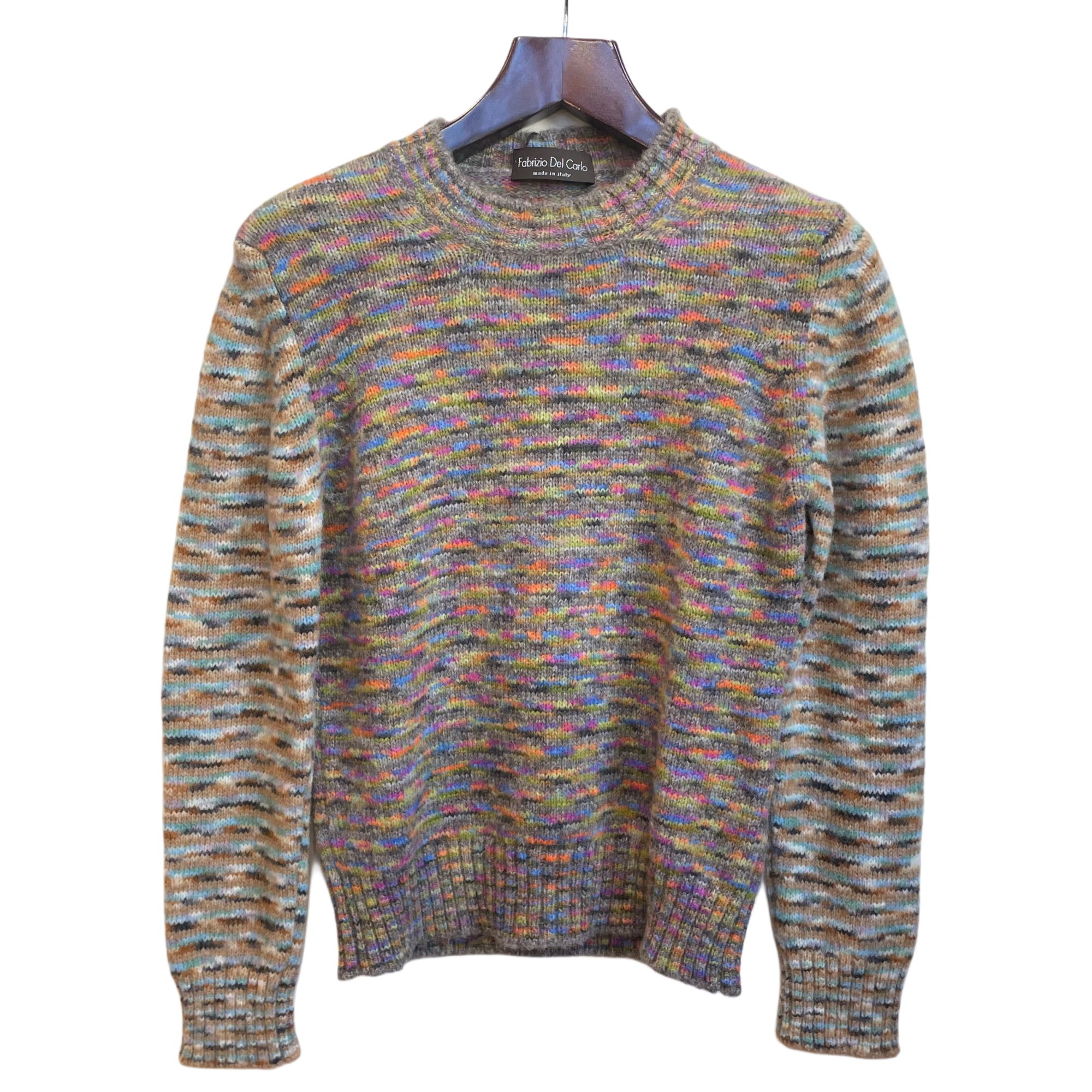 Fabrizio Del Carlo - Wollpullover - Herren handgestrickt - bunt meliert