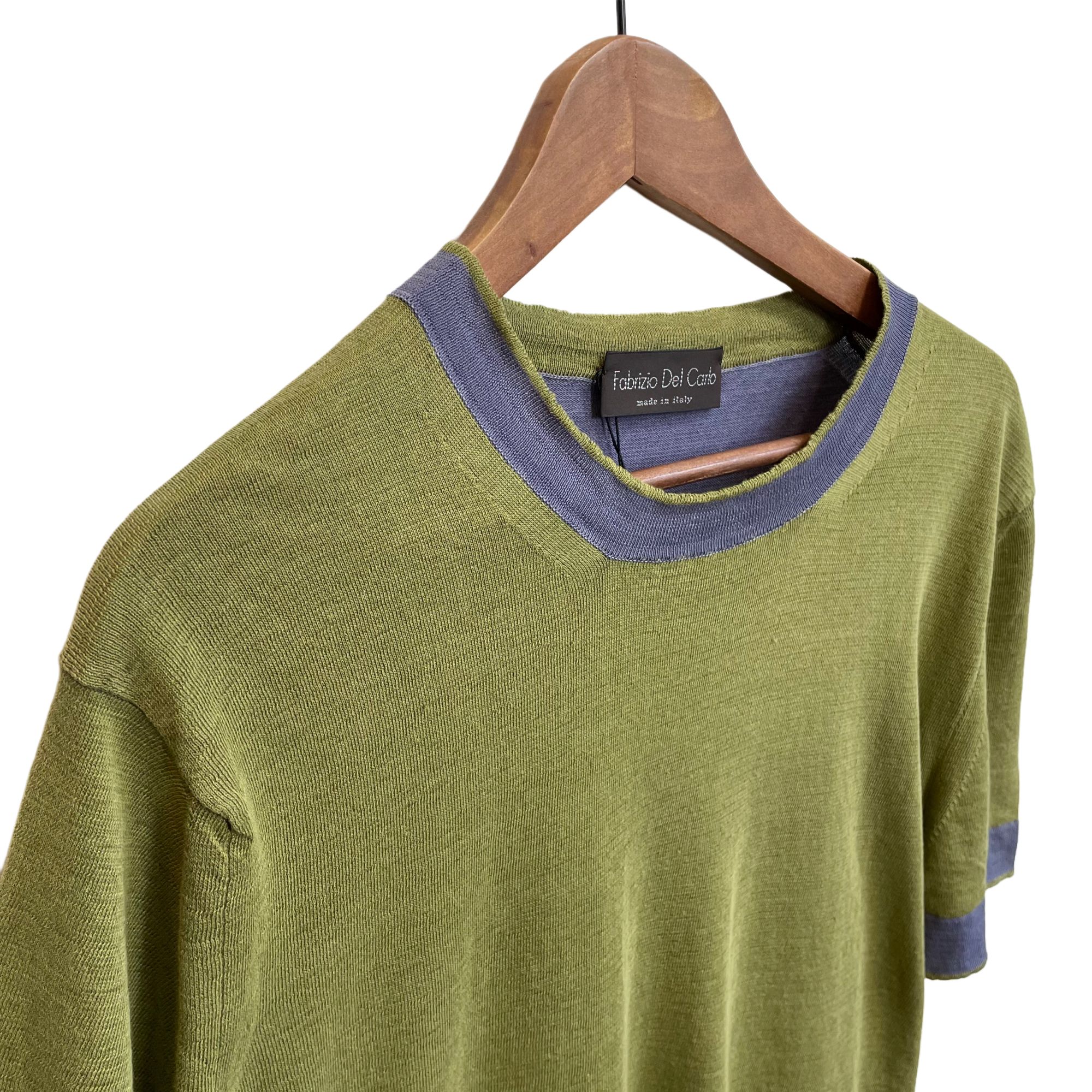 Fabrizio Del Carlo - Herren T-Shirt - gestrickt - grün/ blau – Bild 3